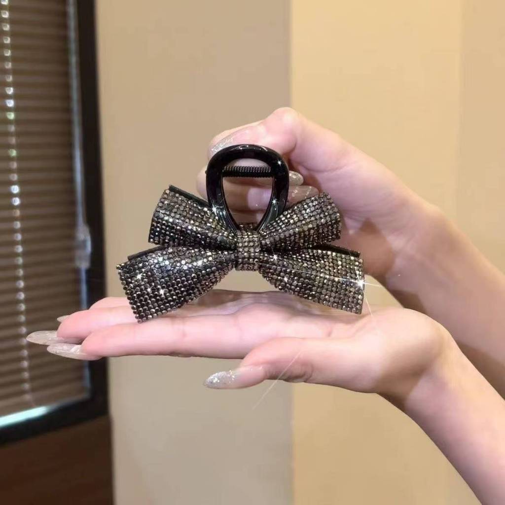 Kẹp tóc sáng bóng Bowknot Kẹp cá mập đa năng cao cấp