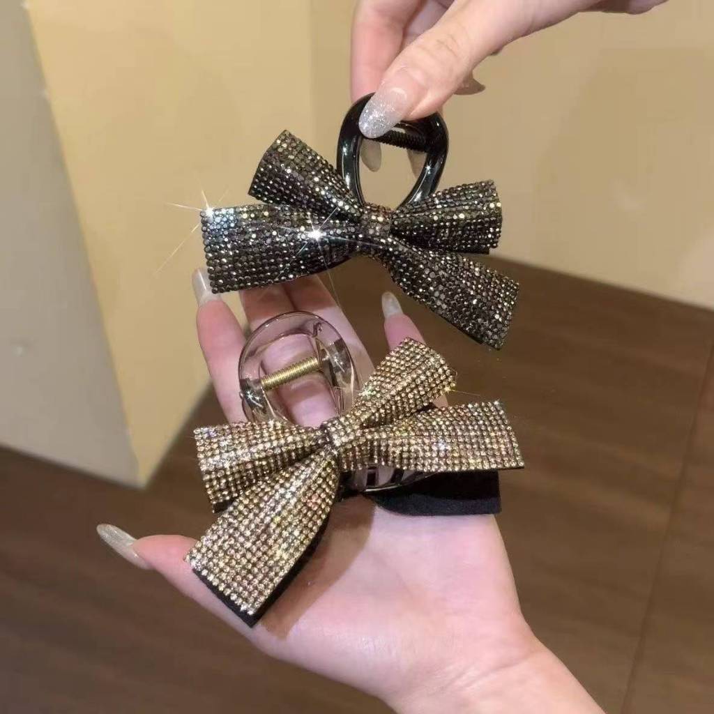 Kẹp tóc sáng bóng Bowknot Kẹp cá mập đa năng cao cấp
