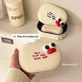 Hộp Xà Phòng Dễ Thương 2024 Phong Cách Mới Ký Túc Xá Sinh Viên Nhà Vệ Sinh Phòng Tắm Di Động Hai Lớp Hộp Xà Phòng Thoát Nước Có Nắp NNEX