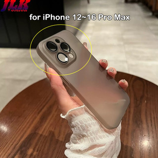 [JLK] Ốp điện thoại mờ siêu mỏng sang trọng có bảo vệ ống kính kính kính cho iPhone 17 16 15 14 13 12 11 Pro Max Plus 17 Air Clear Back Bìa cứng