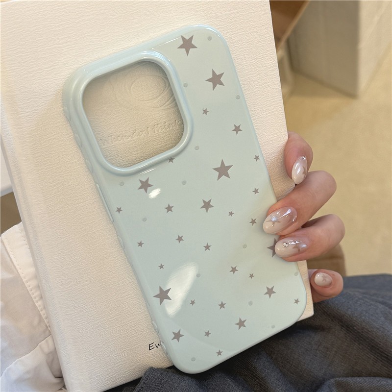 Ốp điện thoại TPU họa tiết chấm ngôi sao cho iPhone 17 Pro max 16 Pro max