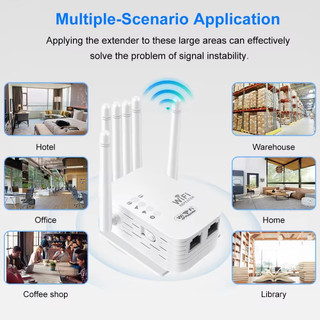 Bộ khuếch đại lặp lại Wifi 1200 / 300Mbps Bộ mở rộng phạm vi mở rộng mạng 2.4G 5G Bộ mở rộng tín hiệu WiFi Bộ định tuyến Wi-Fi không dây