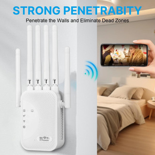 Bộ khuếch đại lặp lại Wifi 1200 / 300Mbps Bộ mở rộng phạm vi mở rộng mạng 2.4G 5G Bộ mở rộng tín hiệu WiFi Bộ định tuyến Wi-Fi không dây