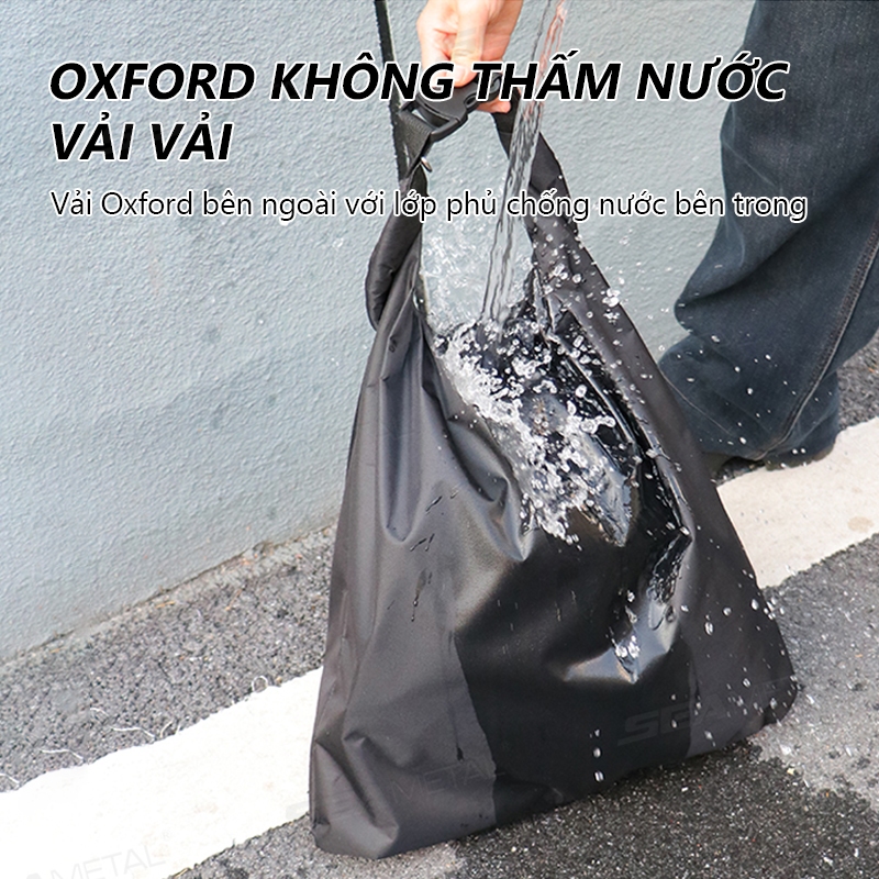 Túi bảo vệ mũ bảo hiểm xe máy SEAMEMETALTAL, vải nylon chống thấm nước, nắp túi nửa/full, dây rút