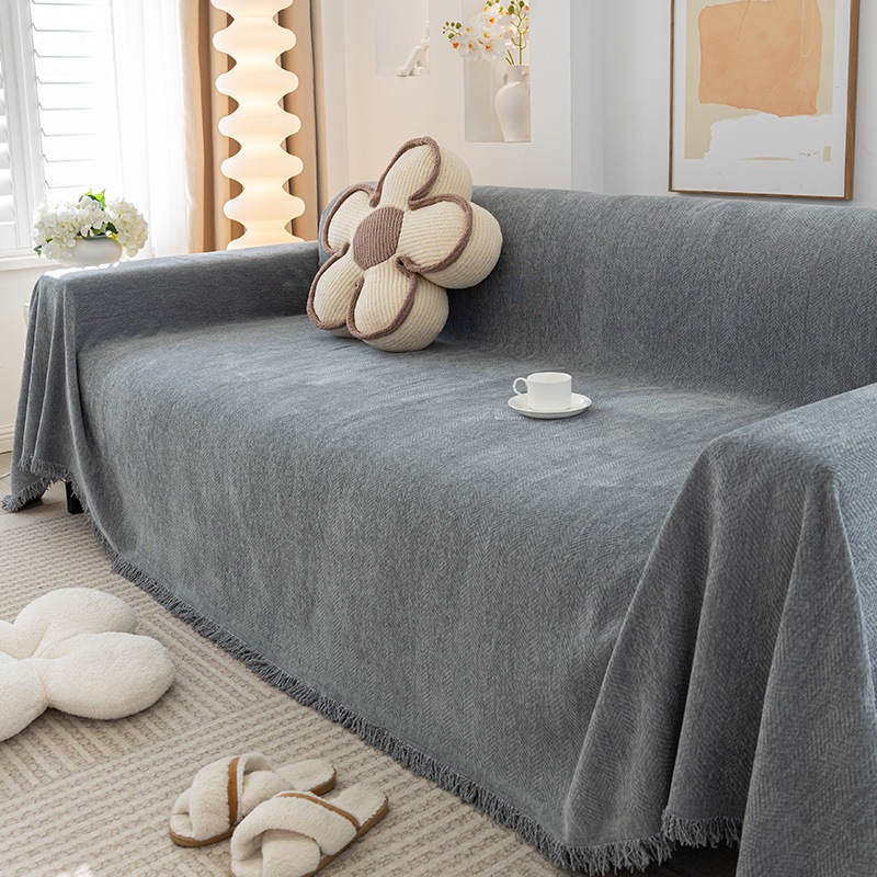Vỏ bọc ghế sofa Chenille chống trượt sang trọng nhẹ kiểu Pháp, Chăn sofa mềm có thể giặt đa năng, Vỏ sofa 2 và 3 chỗ