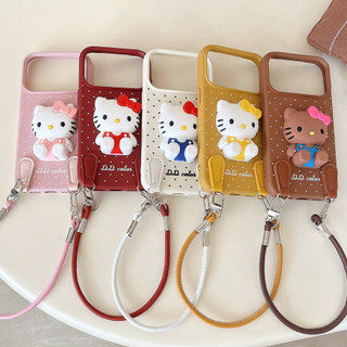 Hàn Quốc Hoạt Hình Dễ Thương 3D Silicone Mèo Kitty Da Mềm Wrsit Dây Đeo Ốp Lưng Điện Thoại iPhone 17Promax 17Pro 17 12 13 14 15 16 Pro Max 15Plus Chống Sốc Nữ Di Động