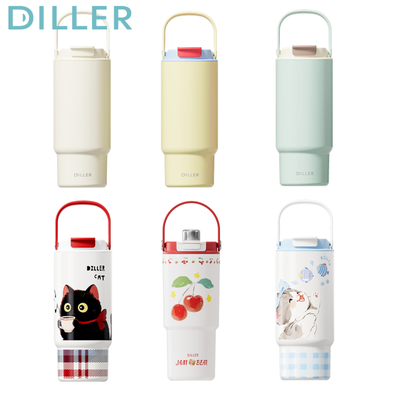 Diller (31oz) Gốm lót Cốc cà phê bằng thép không gỉ Bình chân không Cốc nóng lạnh D9383