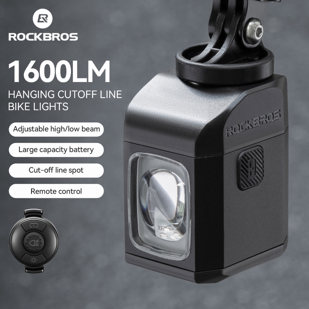 Đèn xe đạp Rockbros 1600LM chống nước IPX6, điều khiển từ xa và điều chỉnh được