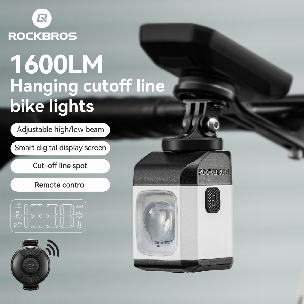 Đèn xe đạp Rockbros 1600LM chống nước IPX6, điều khiển từ xa và điều chỉnh được