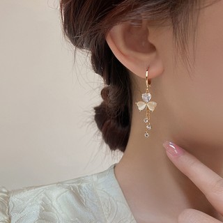 Bông Tai Cỏ Ba Lá Tuần Lương Cao Cấp, Thiết Kế Sang Trọng Nhẹ Nhàng