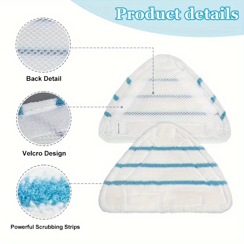 4 Chiếc Cây Lau Hơi Nước Thay Thế Miếng Lót Tam Giác Có Thể Giặt Vải Lau Sàn Microfiber Cây Lau Nhà