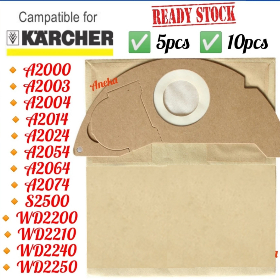 Thích hợp cho máy hút bụi Karcher Túi đựng bụi MV2 WD2 A2000 A2003 A2099 WD2210 Karcher Vacum Túi hút bụi Vakum Beg
