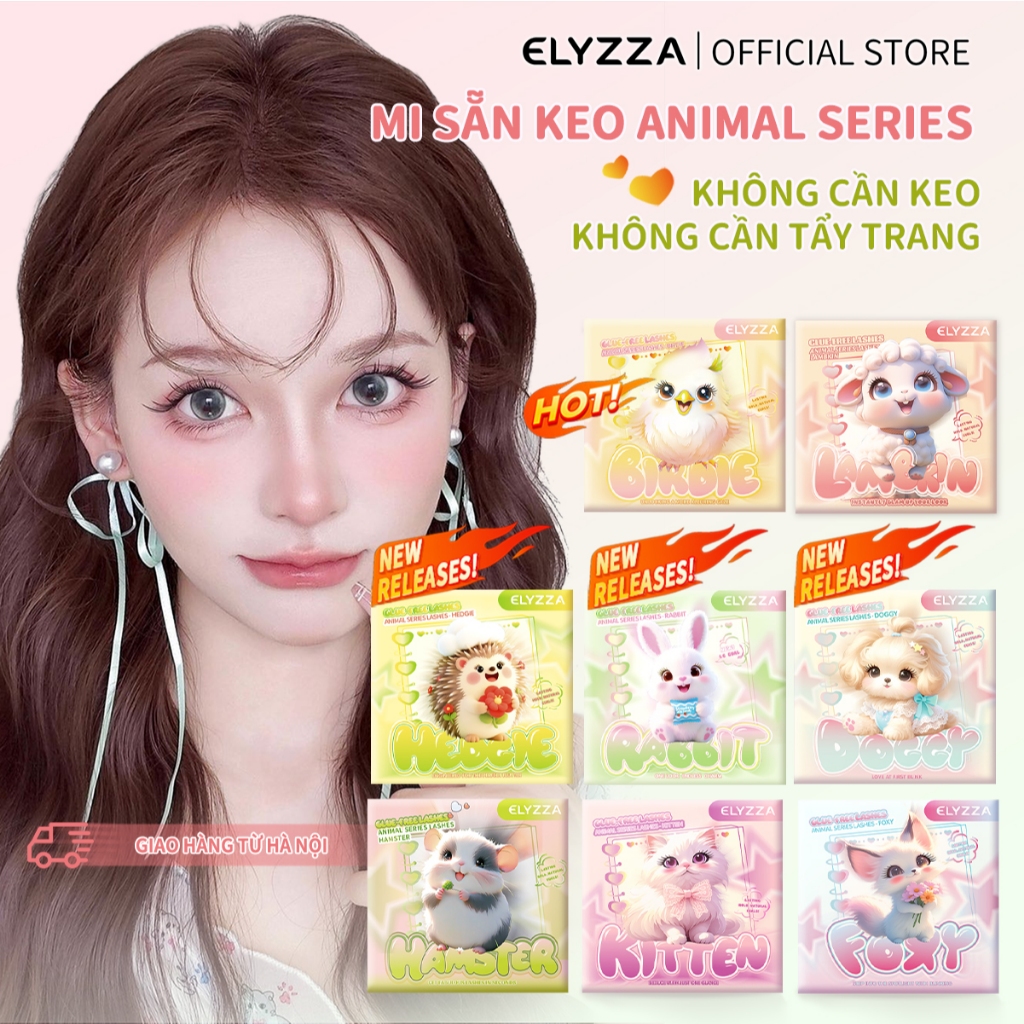 [HOT] Mi Giả Có Sẵn Keo ELYZZA Mi Cụm C Cong Không Cần Keo, Sợi Mi Tự Nhiên&Dễ Dùng, Nối Mi Mềm Mại