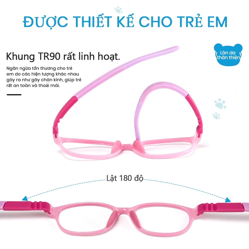 Cyxus Kính Trẻ Em Chống Ánh Sáng Xanh Máy Tính Và Game Bảo Vệ Mắt Toàn Diện Gọng Silicon TR90 An Toàn 6800
