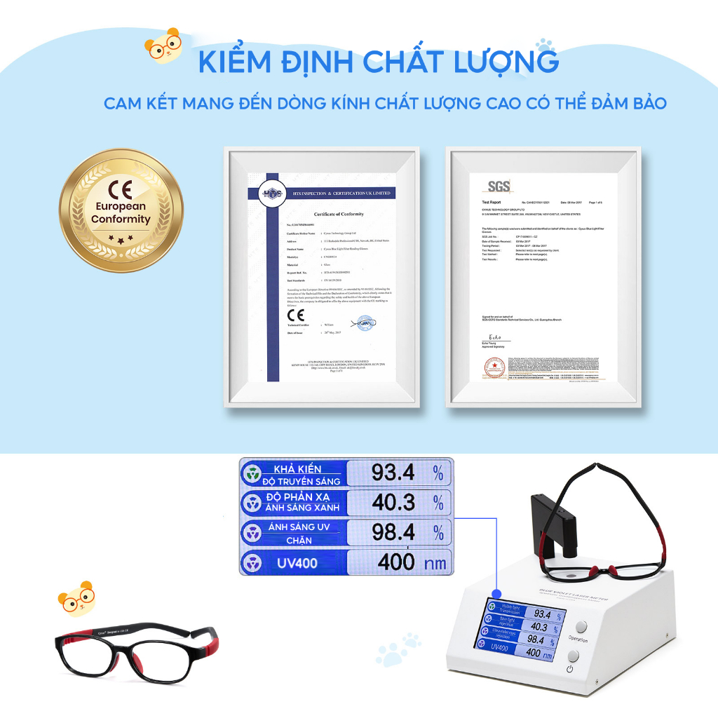 Cyxus Kính Trẻ Em Chống Ánh Sáng Xanh Máy Tính Và Game Bảo Vệ Mắt Toàn Diện Gọng Silicon TR90 An Toàn 6800