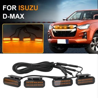 Đèn LED Lưới Tản Nhiệt Trước Cho ISUZU D-MAX DMAX 2015-2023 Xe Ô Tô Chạy Ban Ngày Đèn Lông Mày Bánh Xe Bán Tải Offroad 12V