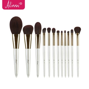 cọ trang điểm Ailinmi, Bộ 12 cọ trang điểm tóc bằng sợi tinh tế, đầy đủ lông mềm, thích hợp cho mọi làn da