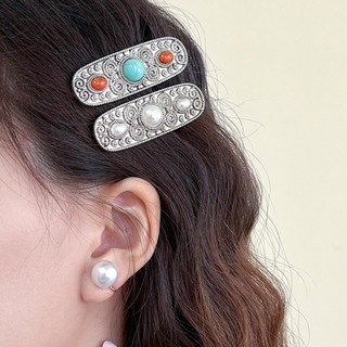 Kẹp Tóc Nữ Phong Cách Dân Tộc Mông Cổ Retro Hình Vuông Cao Cấp
