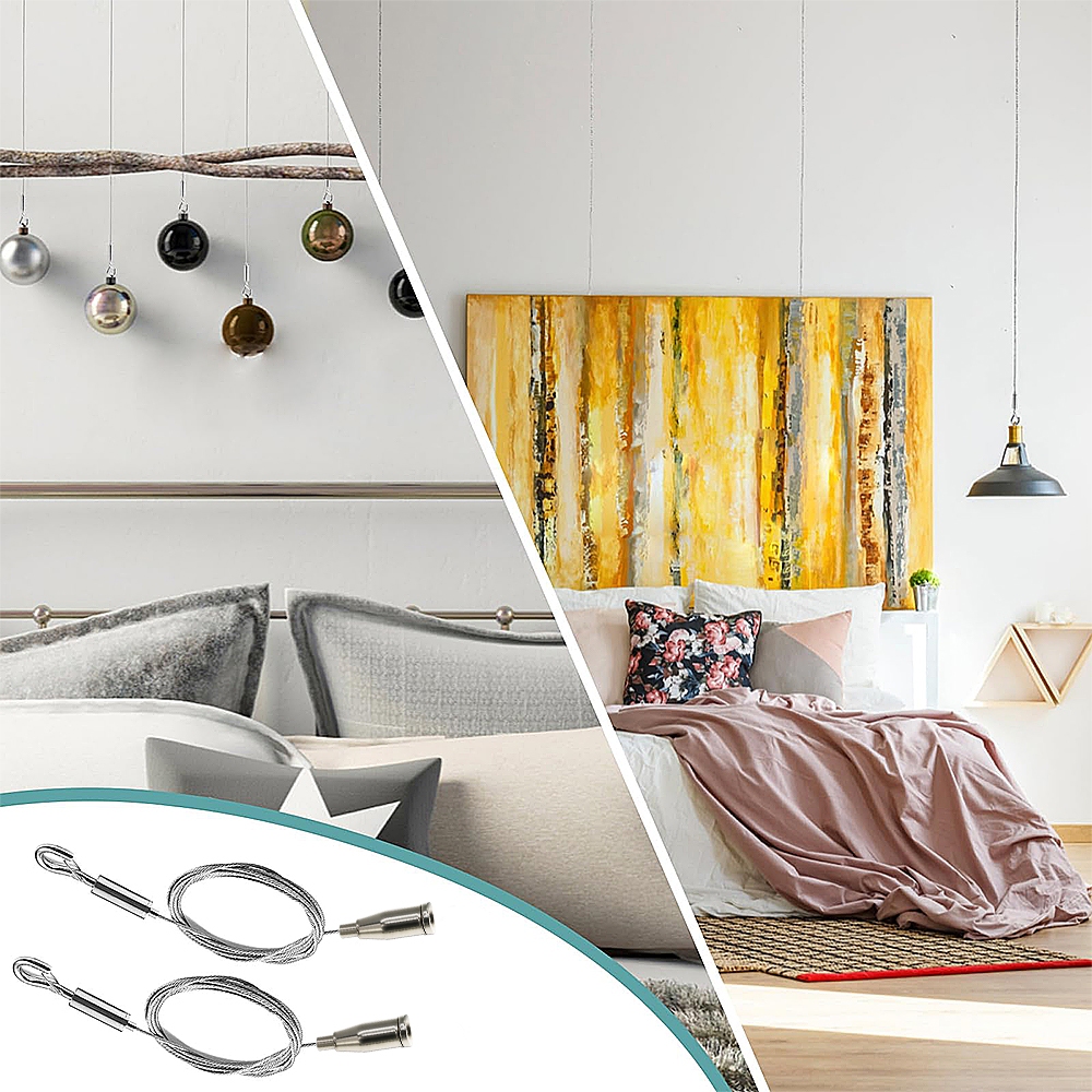 Bộ treo trần có chiều dài có thể điều chỉnh Dây thép không gỉ để treo tranh Đèn chiếu sáng Bảng quảng cáo
