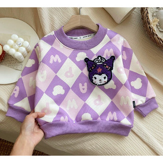 (6m-12Y) Áo Len Dài Tay Cho Trẻ Em Gấu Bông Bé Miếng Dán Thêu Áo Unisex Trẻ Em Bé Trai Thể Thao Trang Phục Thời Trang