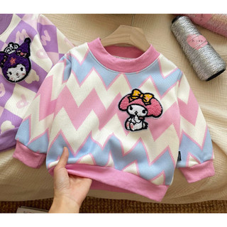 (6m-12Y) Áo Len Dài Tay Cho Trẻ Em Gấu Bông Bé Miếng Dán Thêu Áo Unisex Trẻ Em Bé Trai Thể Thao Trang Phục Thời Trang
