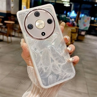 Honor X9d 2025 Vỏ Trong Suốt Cho Honor X9d X 9D HonorX9d 5G Siêu Mỏng Họa Tiết Lông Vũ Silicon Mềm Ốp điện thoại TPU Chống Sốc Cặp Đôi Ống Kính Bảo Vệ Mặt Sau