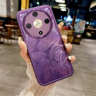 Honor X9d 2025 Vỏ Trong Suốt Cho Honor X9d X 9D HonorX9d 5G Siêu Mỏng Họa Tiết Lông Vũ Silicon Mềm Ốp điện thoại TPU Chống Sốc Cặp Đôi Ống Kính Bảo Vệ Mặt Sau