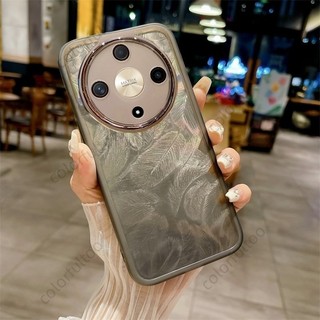 Honor X9d 2025 Vỏ Trong Suốt Cho Honor X9d X 9D HonorX9d 5G Siêu Mỏng Họa Tiết Lông Vũ Silicon Mềm Ốp điện thoại TPU Chống Sốc Cặp Đôi Ống Kính Bảo Vệ Mặt Sau