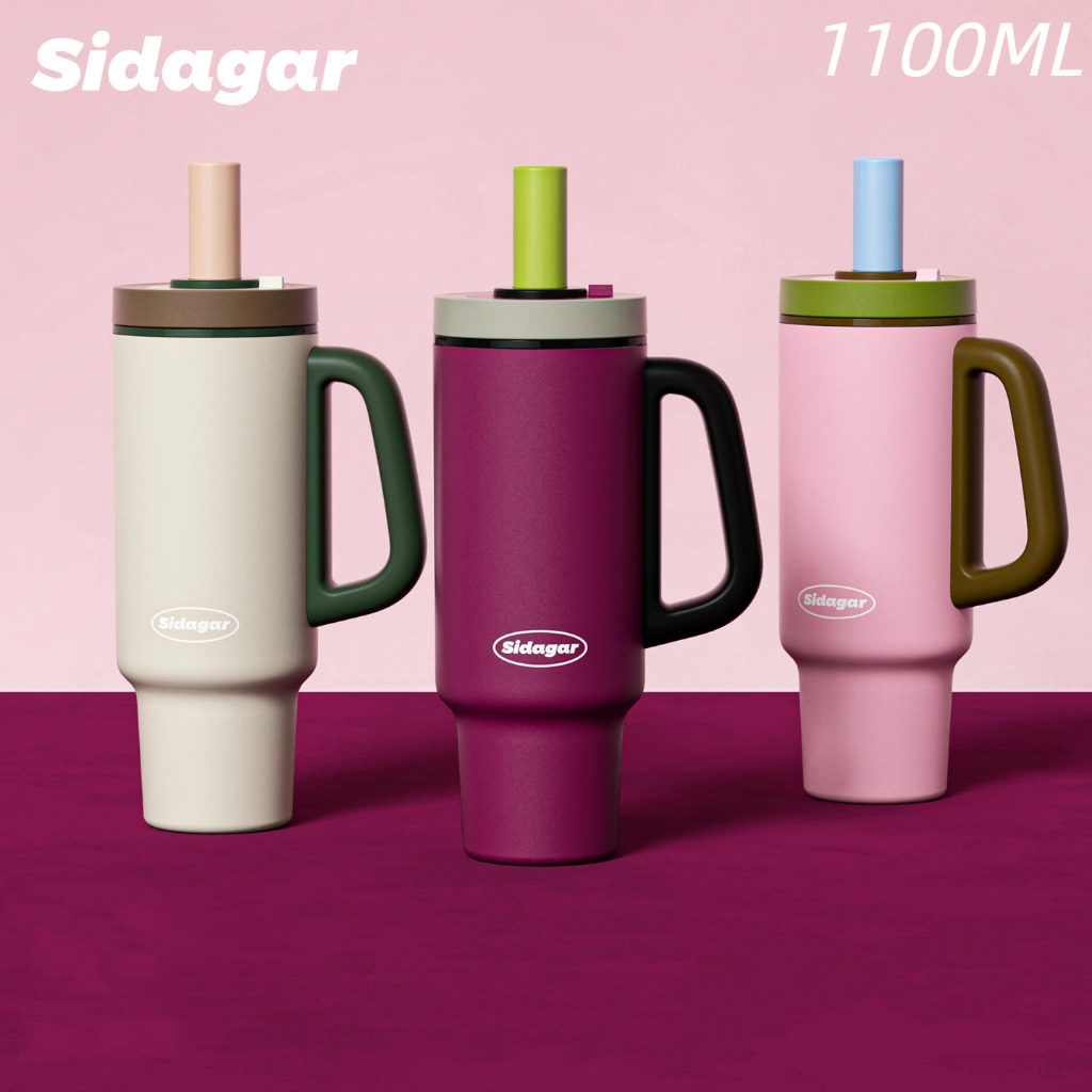 Sidagar 1100ML Đồ gốm bên trong Nắp có thể mở bằng một tay Xử lý thiết kế, thuận tiện để thực hiện khi đi ra ngoài