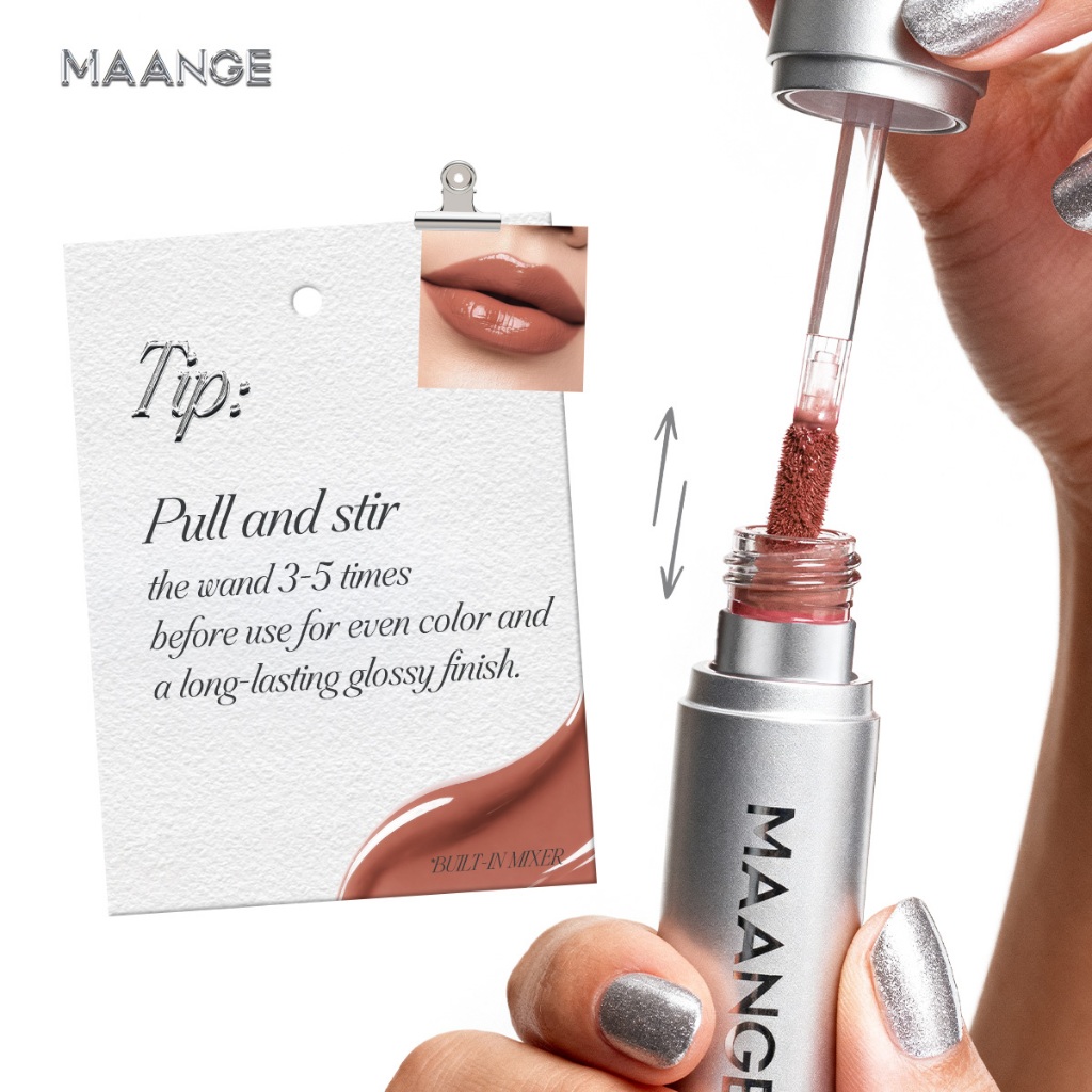 MAANGE COMBO 2 Satin Glow Lip Tint Chống Chuyển 24 Sắc Thái, 16H & Hydrating