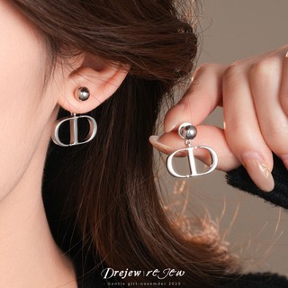 Dây chuyền kim cương hình bầu dục từ bạc sterling 925, bông tai cá tính và thời trang