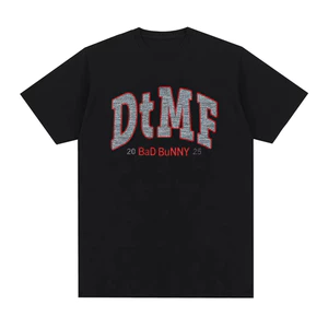 Áo thun cotton phong cách retro nam thời trang đường phố lấy cảm hứng từ Bad Bunny