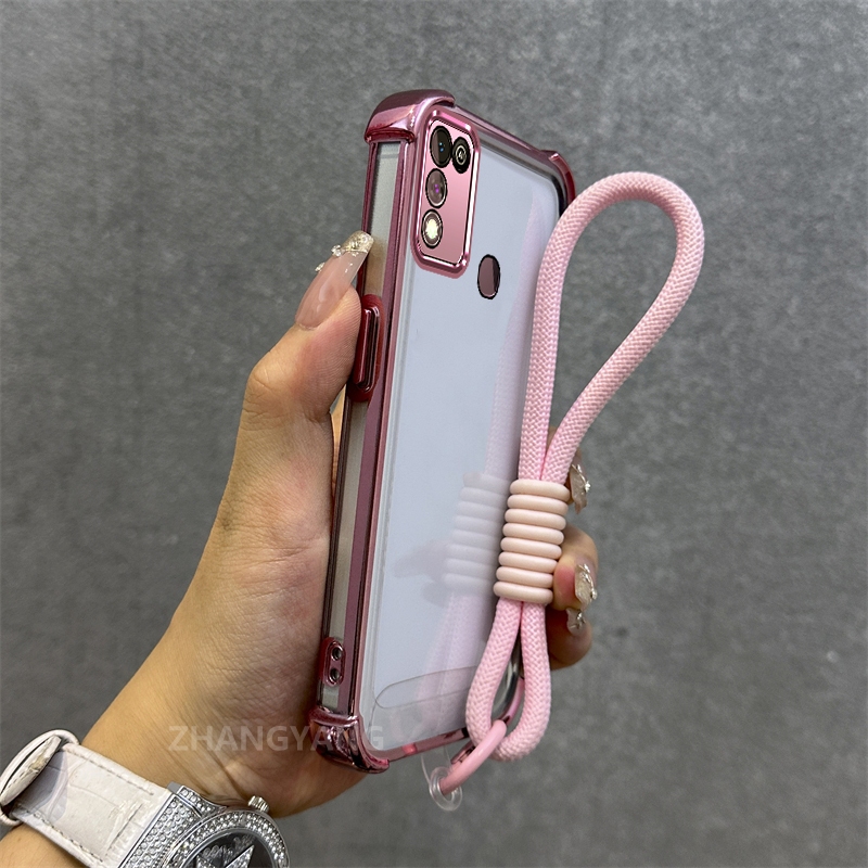 Ốp Lưng Cho infinix smart 5 Mới Tiên Tiến Mạ Điện Chống Rơi Vỏ Điện Thoại Chất Liệu TPU Vỏ Mềm Miễn Phí Tinh Tế Treo Dây