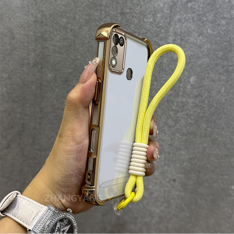 Ốp Lưng Cho infinix smart 5 Mới Tiên Tiến Mạ Điện Chống Rơi Vỏ Điện Thoại Chất Liệu TPU Vỏ Mềm Miễn Phí Tinh Tế Treo Dây