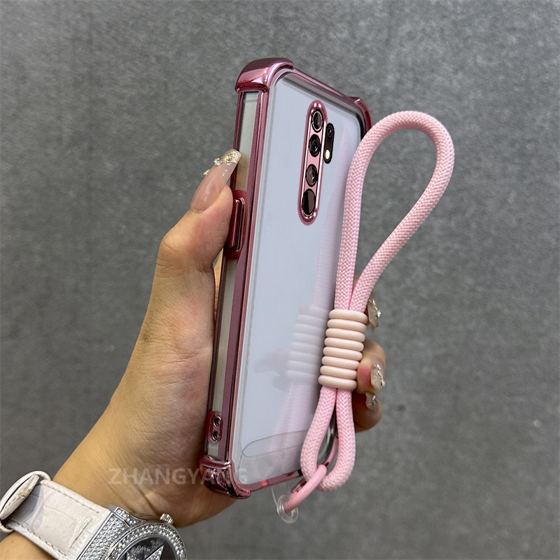 Ốp Lưng Cho redmi 9 Mới Tiên Tiến Mạ Điện Chống Rơi Vỏ Điện Thoại Chất Liệu TPU Vỏ Mềm Miễn Phí Tinh Tế Treo Dây