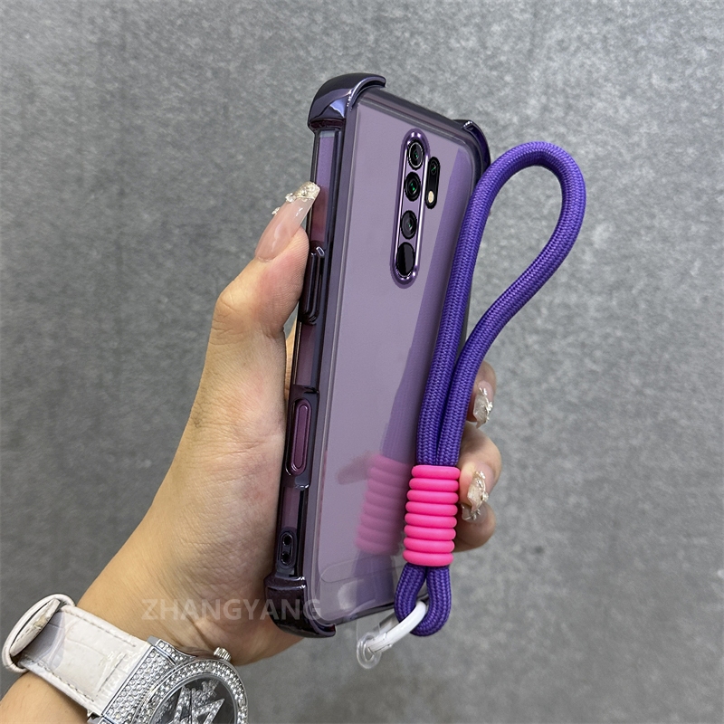 Ốp Lưng Cho redmi 9 Mới Tiên Tiến Mạ Điện Chống Rơi Vỏ Điện Thoại Chất Liệu TPU Vỏ Mềm Miễn Phí Tinh Tế Treo Dây