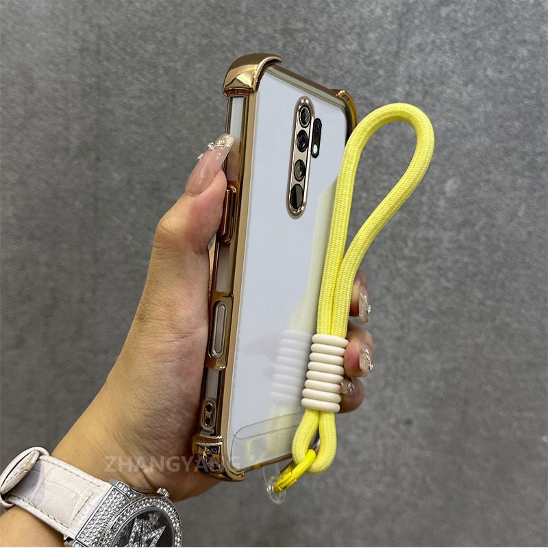 Ốp Lưng Cho redmi 9 Mới Tiên Tiến Mạ Điện Chống Rơi Vỏ Điện Thoại Chất Liệu TPU Vỏ Mềm Miễn Phí Tinh Tế Treo Dây
