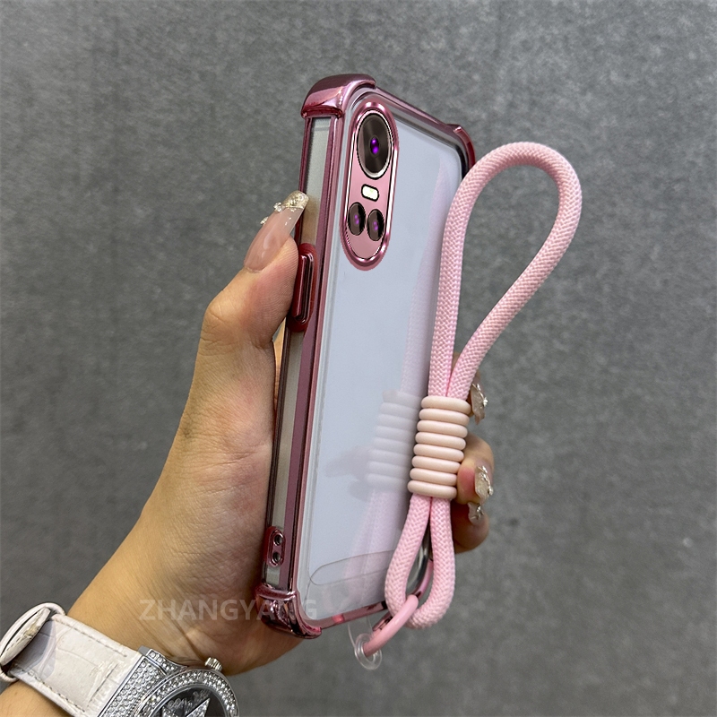 Ốp Lưng Cho OPPO RENO 10 5G RENO 10 Pro 5G Vỏ Điện Thoại Chống Rơi Mạ Điện Tiên Tiến Mới Chất Liệu TPU Vỏ Mềm Miễn Phí Tinh Tế Treo Dây