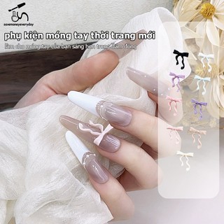 [savemoneyeveryday] 30 Cái Ruy Băng Nơ Móng Tay Nghệ Thuật Quyến Rũ 3D Trang Trí Móng Tay Màu Phụ Kiện Làm Móng Tay Chất Liệu Nhựa DIY [vn]
