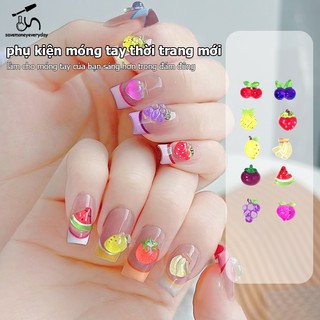 [savemoneyeveryday] 30 Cái Hỗn Hợp Hình Trái Cây Trang Trí Móng Tay Lập Thể Nho Dâu Tây Yêu Thích Phụ Kiện Móng Tay Tranh Móng Tay Salon Móng Tay DIY [vn]