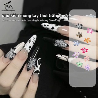 [savemoneyeveryday] 50 Chiếc Đá Trong Suốt Hoa Nhựa 3d Móng Tay Nghệ Thuật Quyến Rũ Hoa Lily Trang Trí Móng Tay Phụ Kiện Trang Sức Tự Làm [vn]