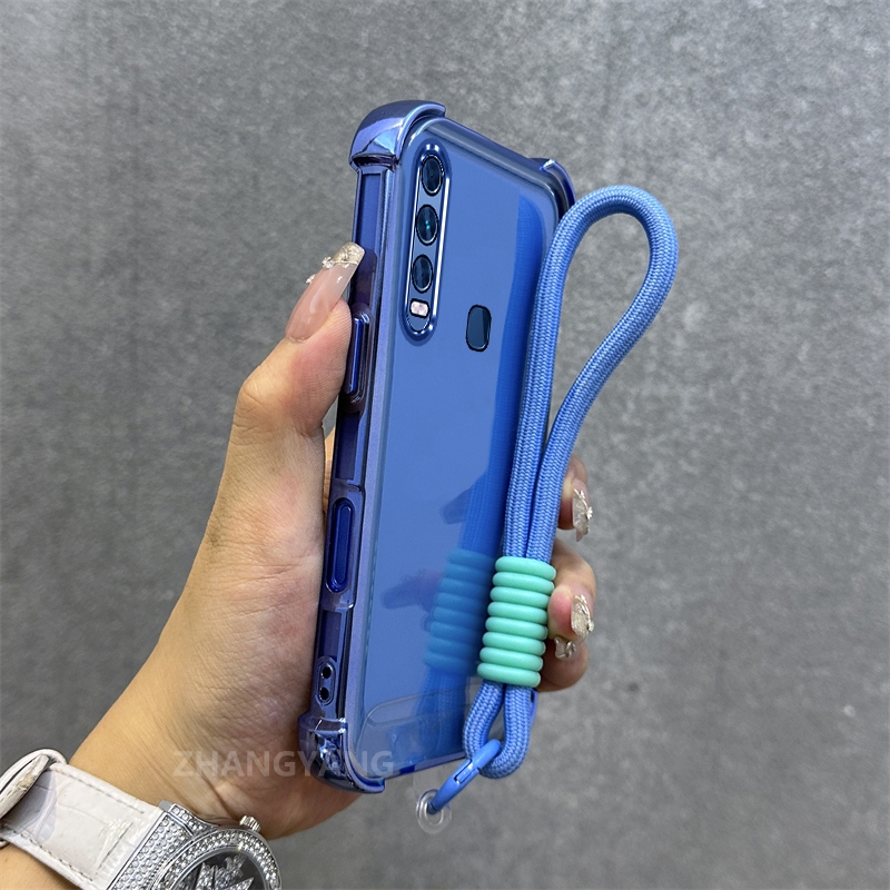 Ốp lưng cho vivo y11 y12 y15 y17 y19 Vỏ điện thoại chống rơi mạ điện tiên tiến mới Chất liệu TPU vỏ mềm miễn phí dây treo tinh tế