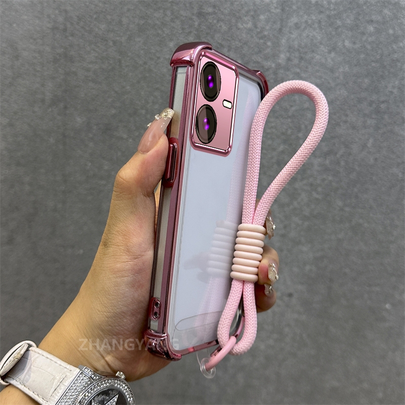 Ốp Lưng Dành Cho vivo Y22S Y22 Vỏ Điện Thoại Chống Rơi Mạ Điện Tiên Tiến Mới Chất Liệu TPU Vỏ Mềm Miễn Phí Tinh Tế Treo Dây