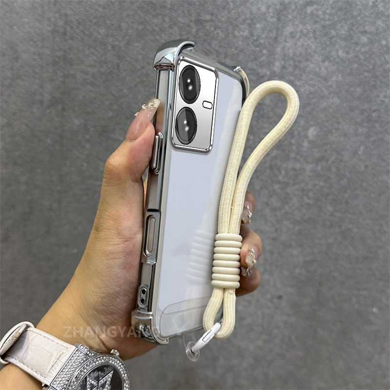 Ốp Lưng Dành Cho vivo Y22S Y22 Vỏ Điện Thoại Chống Rơi Mạ Điện Tiên Tiến Mới Chất Liệu TPU Vỏ Mềm Miễn Phí Tinh Tế Treo Dây