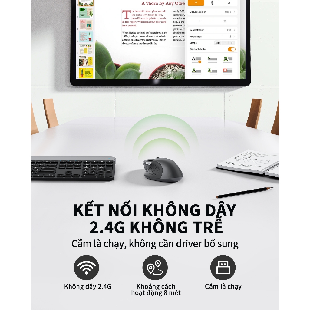 Acer Chuột không dây cuộn siêu nhanh Chuột máy tính 2.4GHz Công thái học không dây với 6 nút bấm 3 cấp độ DPI chỉnh Đầu thu USB-A chuột gaming không dâ thích hợp cho máy tính / Mac / Linux / Laptop M04