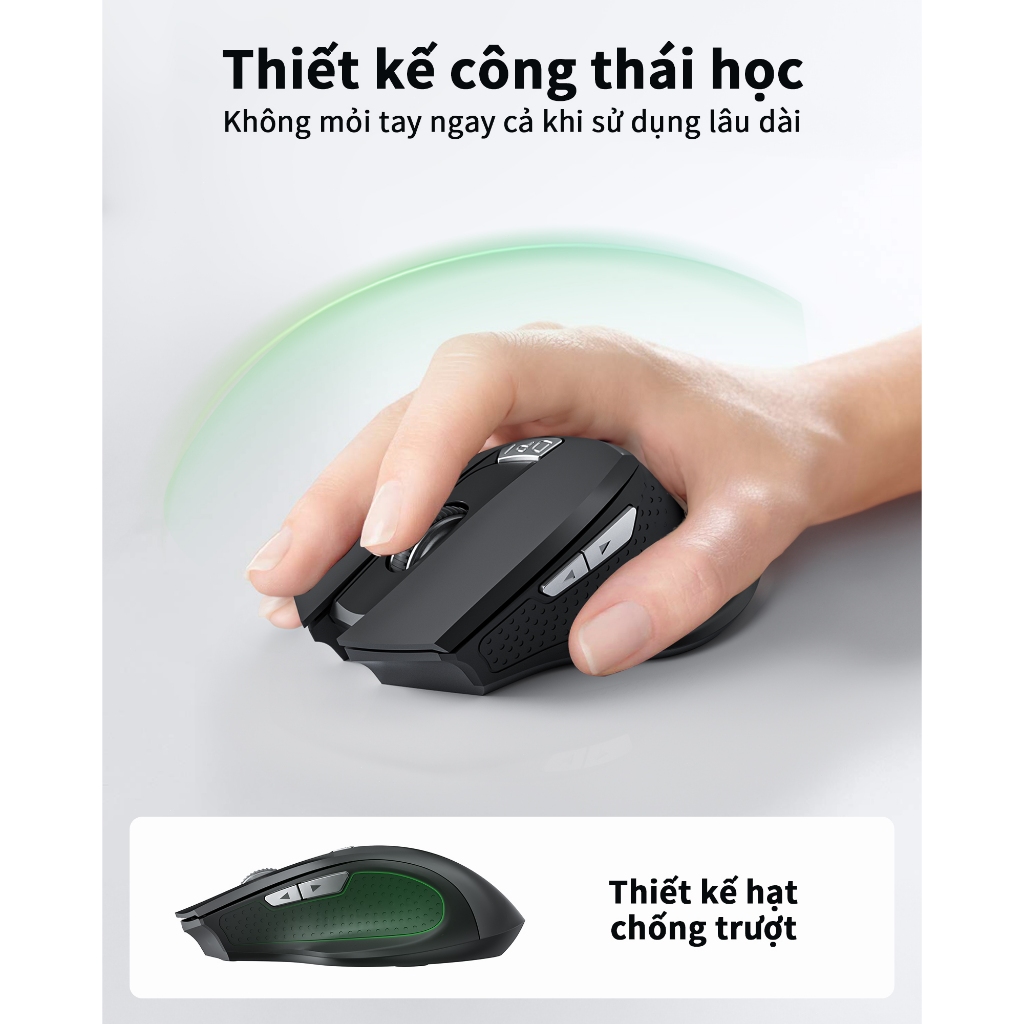 Acer Chuột không dây cuộn siêu nhanh Chuột máy tính 2.4GHz Công thái học không dây với 6 nút bấm 3 cấp độ DPI chỉnh Đầu thu USB-A chuột gaming không dâ thích hợp cho máy tính / Mac / Linux / Laptop M04