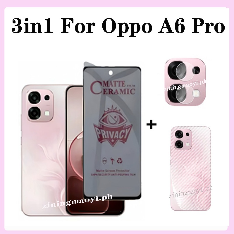 Trọn bộ 4 trong 1 cho [Oppo A6pro, A5pro, A5, A3, A3X] - Ốp lưng trong suốt + Màng màng màng gốm bảo mật + Ống kính máy ảnh + Bảo vệ mặt sau, Bảo hiểm toàn diện tối ưu