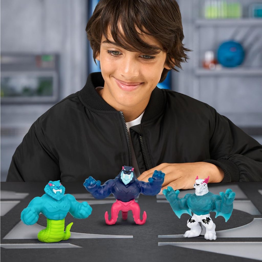 MRBEAST LAB - Hyper Fusion Co Giãn Hero, Cobra Panther, 5 Inch (12.7CM) Goo Filled Hình Đứng, Kéo Dài Đến 3 Lần Kích Thước, Thu Thập Tất Cả 3 - Cobra Panther, Tiger Dragon a