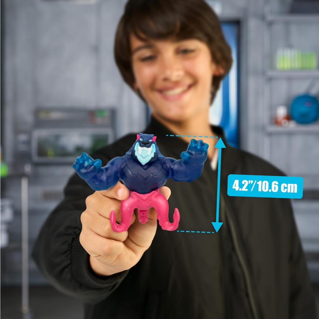 MRBEAST LAB - Hyper Fusion Co Giãn Hero, Sabretooth Squid, 5 Inch (12.7CM) Goo Filled Hình Đứng, Kéo Dài Đến 3 Lần Kích Thước, Thu Thập Tất Cả 3; Cobra Panther, Tiger Dragon a