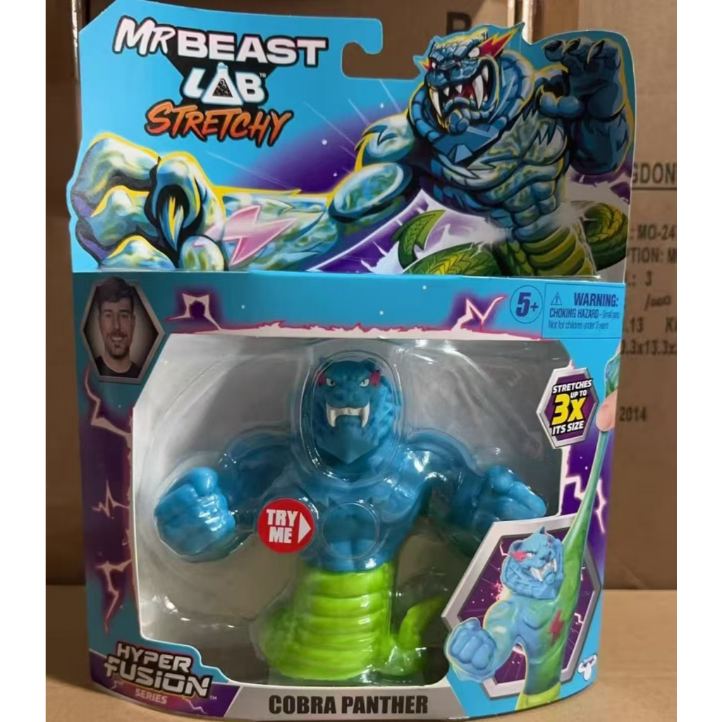 MRBEAST LAB - Hyper Fusion Co Giãn Hero, Cobra Panther, 5 Inch (12.7CM) Goo Filled Hình Đứng, Kéo Dài Đến 3 Lần Kích Thước, Thu Thập Tất Cả 3 - Cobra Panther, Tiger Dragon a
